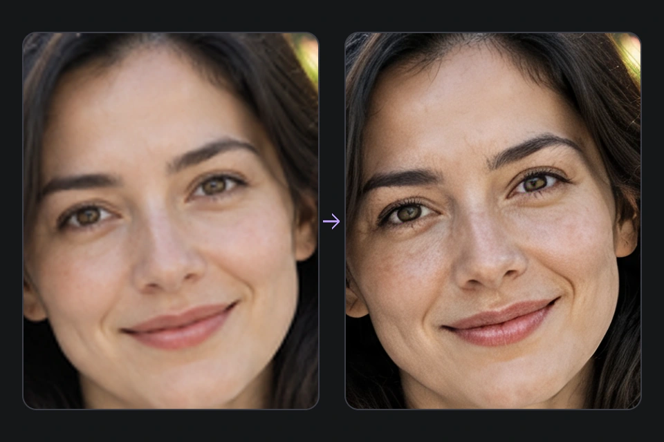 Matching detail crops of the original and upscaled image