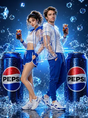 Futuristic Neon Pepsi Fashion Photography