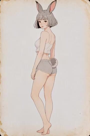 Anime Girl Character Spin and Smile
