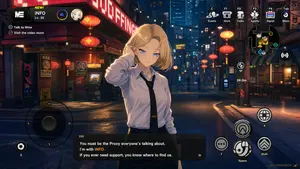 Cyberpunk Gacha Game Dialogue Screenshot
