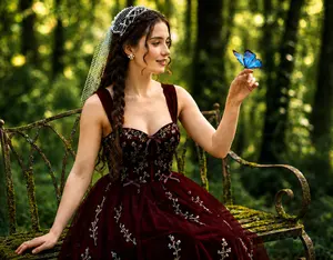 Ethereal Garden Portrait with Blue Butterfly - Nano Banana Pro AI Prompt for Social Media Post