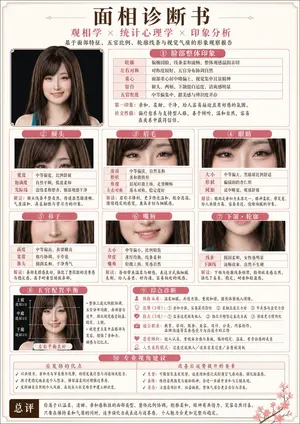 Japanese-Style Facial Analysis Diagnostic Poster