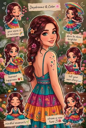 Boho-Chic Positive Vibes Sticker Sheet