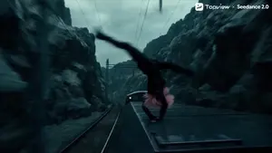 Sci-Fi Action Scene on a Moving Train