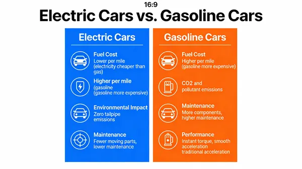 Electric vs. Gasoline Cars Comparison — AI画像プロンプトの例
