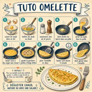 French Omelette Tutorial Poster