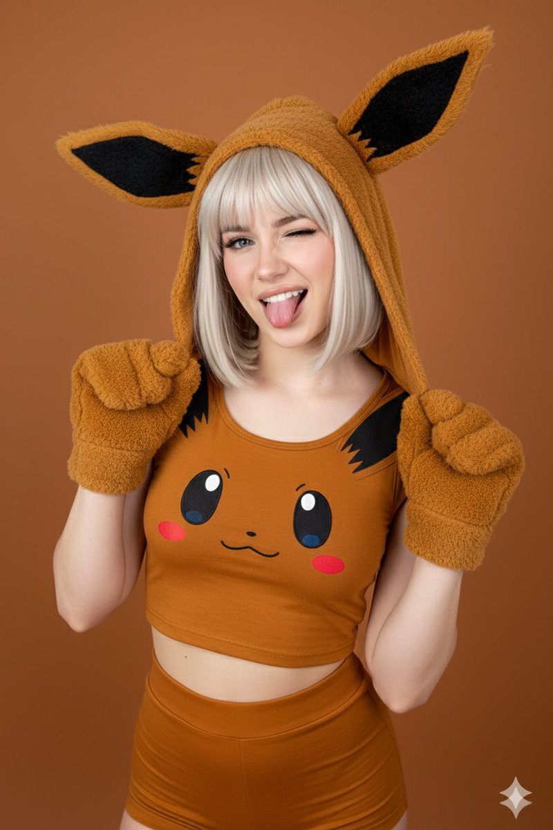 Ultra-photorealistic Eevee Cosplay Portrait - Nano Banana Pro AI Prompt for Social Media Post