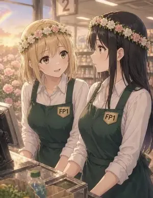Anime conversation scene with micro zoom