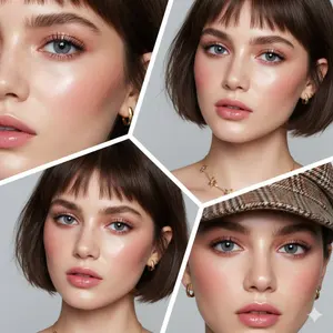 Hyper-realistic Beauty Editorial Collage (Structured JSON) - Nano Banana Pro AI Prompt for Social Media Post