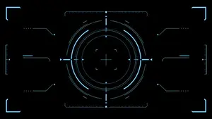Cyan Sci-Fi HUD Reticle Overlay