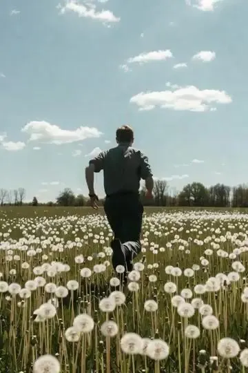 Dandelion Field Romantic Meeting — AI 이미지 프롬프트 예시