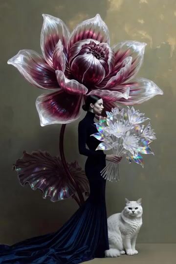 Surrealist Fashion Crystal Lotus