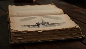 Ancient Book Stormy Sea Diorama