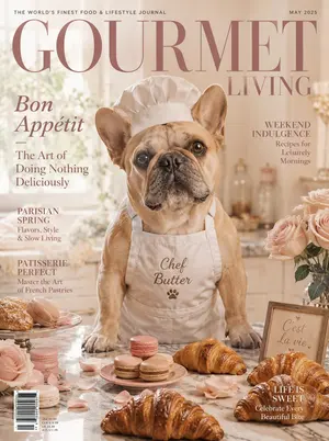 French Bulldog Pastry Chef Magazine Cover