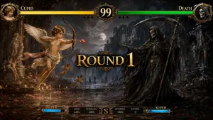 Mythological Fighting Game Versus Screen