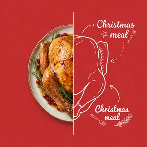 Culinary Poster with Split Photo/Illustration Design - Nano Banana Pro AI Prompt for Poster / Flyer