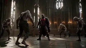 Grounded Action Sequence in a Gothic Cathedral