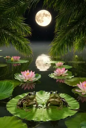 Frogs on a Lily Pad Video Prompt