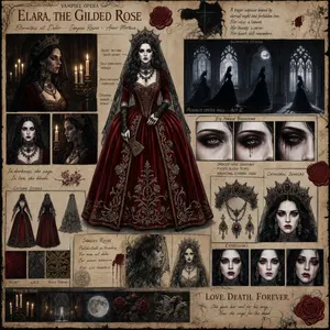 Dark Gothic Vampire Opera Character Design