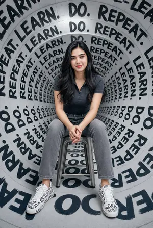 Typography Tunnel Fashion Portrait