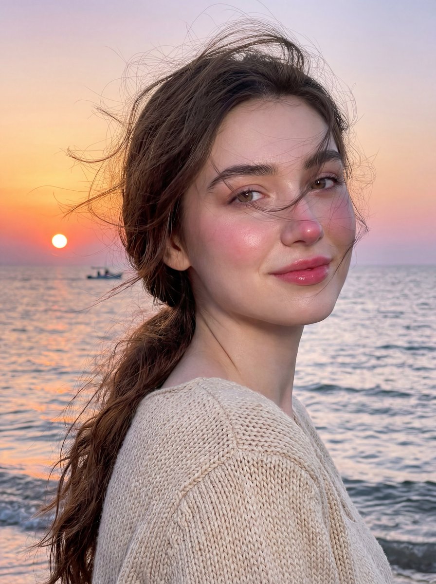 Golden Hour Seaside Portrait with Identity Preservation - Nano Banana Pro AI Prompt for Social Media Post