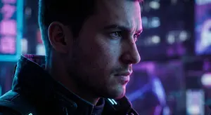 Cyberpunk Cinematic Close-up Portrait - Nano Banana Pro AI Prompt for Social Media Post