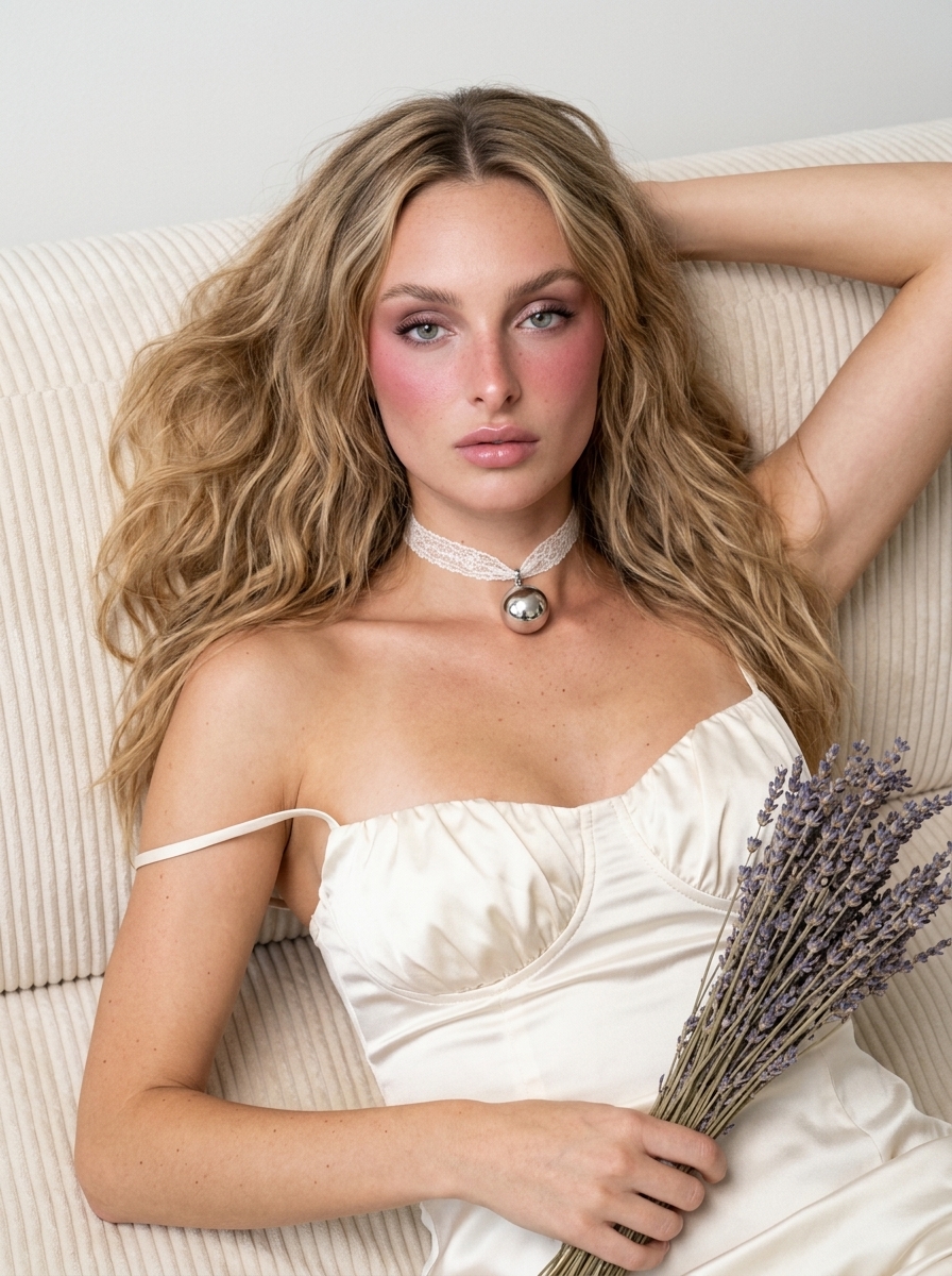 Dreamy Silk-Satin Portrait with Dried Flowers - Nano Banana Pro AI Prompt for Social Media Post