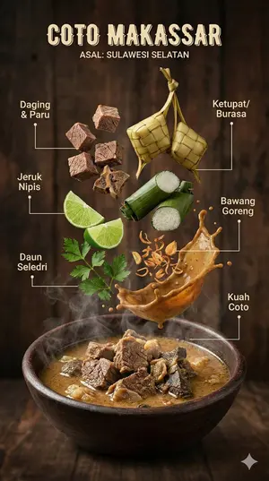Hyper-realistic Indonesian Food Infographic Prompt - Nano Banana Pro AI Prompt for Infographic / Edu Visual