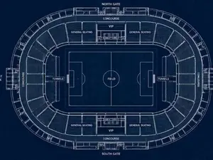 Stadium Construction Blueprint Timelapse