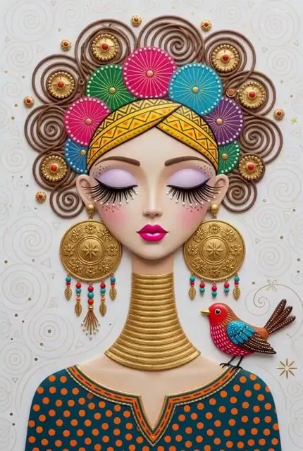 Decorative 3D Portrait — AI 이미지 프롬프트 예시