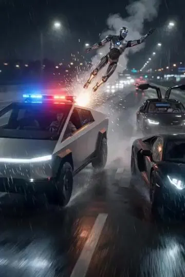 Optimus Prime Police Chase — AI 이미지 프롬프트 예시