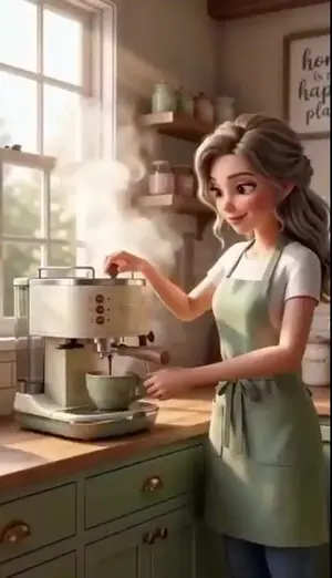 Pixar Style Farmhouse Kitchen Animation