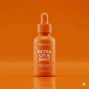Product Photography Prompt: Orange Serum Bottle