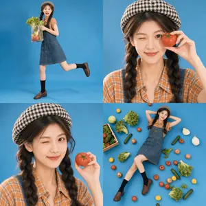 Retro Market-Girl Photo Collage