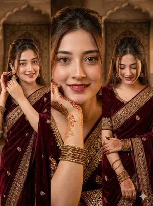 Traditional Indian Girl in Saree Portrait - Nano Banana Pro AI Prompt for Profile / Avatar