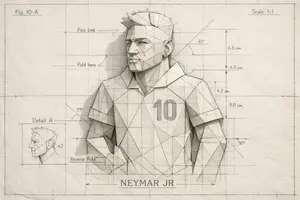 Blueprint Illustration of Neymar JR