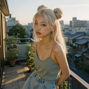 Golden Hour Balcony Portrait