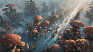 Mushroom Port Town Anime Escape
