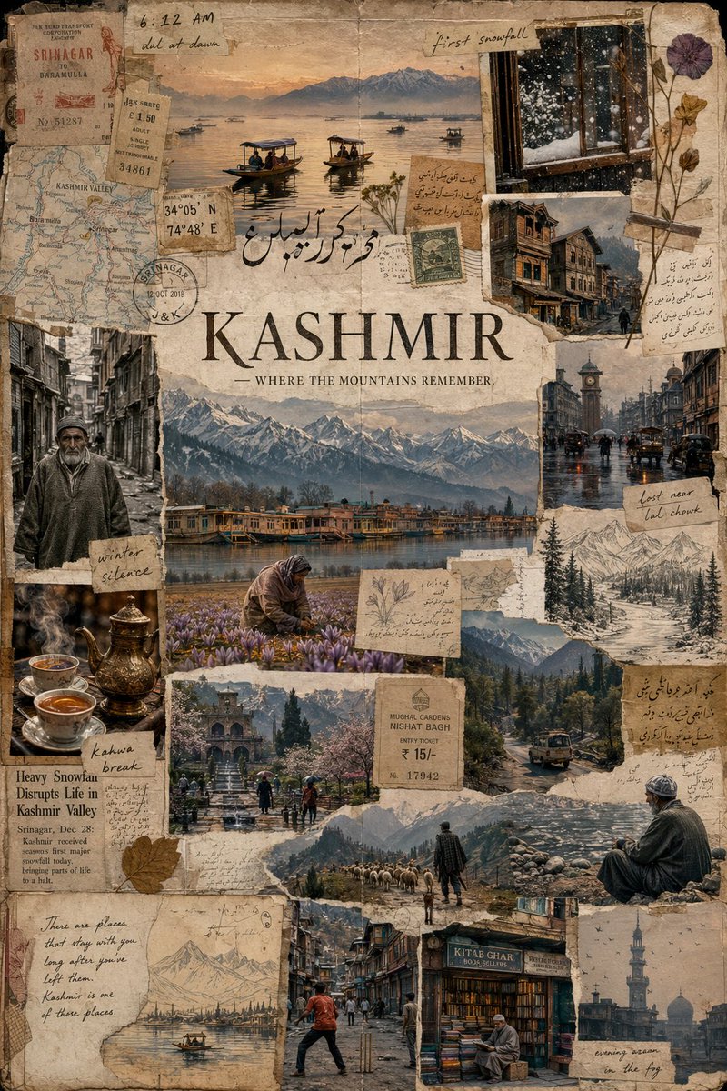 Kashmir Archival Travel Journal Collage