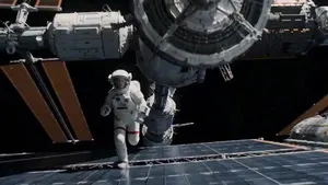 Zero-G Astronaut Run on Damaged Orbital Station