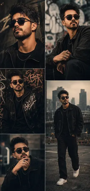 Cinematic Male Editorial Collage - Nano Banana Pro AI Prompt for Social Media Post