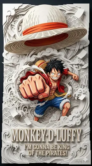 3D Papercraft Anime Poster