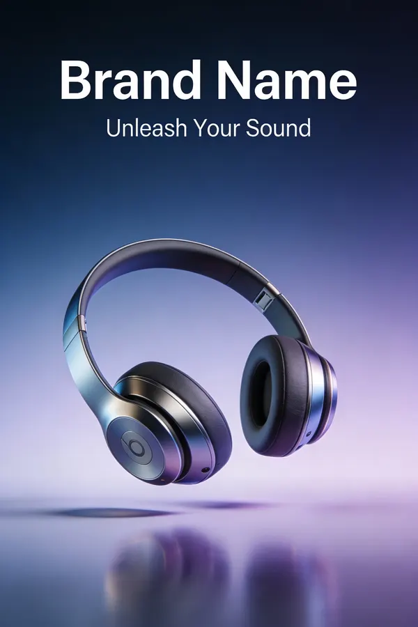 Sleek Minimalist Wireless Headphone Ad — AI画像プロンプトの例