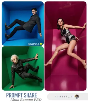 High-Fashion Editorial in Anti-Gravity Color Box - Nano Banana Pro AI Prompt for Product Marketing