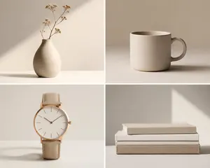 Minimalist Neutral Object Grid