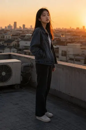 Golden Hour Rooftop Portrait