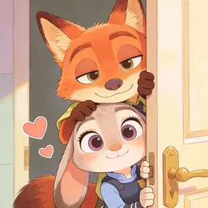 Nick and Judy Chibi Hand-Drawn Illustration