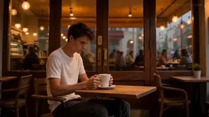Prompt for Young Man in Café