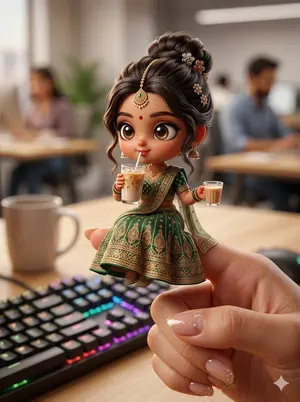 Chibi Doll 3D Miniature Scene - Nano Banana Pro AI Prompt for Game Asset