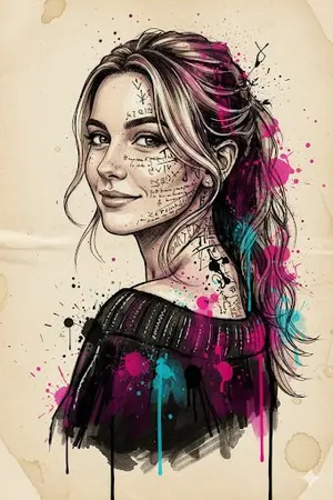 Mixed Media Portrait with Abstract Watercolor and Sketch - Nano Banana Pro AI Prompt for Social Media Post